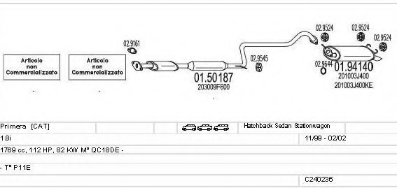 MTS C240236008969 Exhaust System